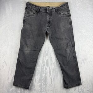 Kuhl Jeans Mens 38x30 Black Charcoal Gray Riot Articulated Knee Faded Denim